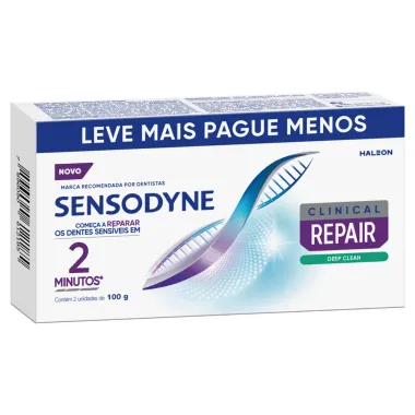 Creme Dental Sensodyne Clinical Repair Deep Clean 2 Unidades de 100g cada