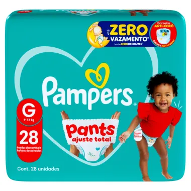 Fralda Pampers Pants Ajuste Total Tamanho G com 28 Unidades Descart&aacute;veis