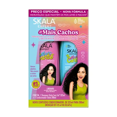 Shampoo Sem Sal 325ml e Condicionador 200ml Skala Expert Mais Cachos Defini&ccedil;&atilde;o Poderosa e Hidrata&ccedil;&atilde;o