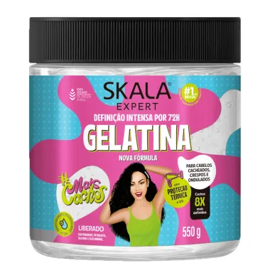 Gelatina Skala Expert Defini&ccedil;&atilde;o Intensa 72h Mais Cachos Cabelos Cacheados Crespos e Ondulados Liberado 550g