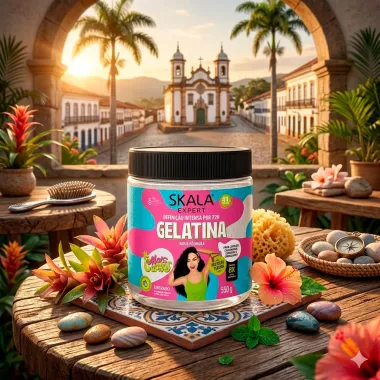 Gelatina Skala Expert Defini&ccedil;&atilde;o Intensa 72h Mais Cachos Cabelos Cacheados Crespos e Ondulados Liberado 550g