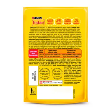 Ra&ccedil;&atilde;o &Uacute;mida para Gatos Friskies Mix de Carnes Molho Cremoso Sach&ecirc; 80g