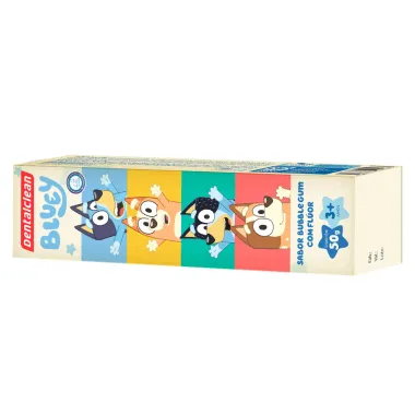 Gel Dental Dentalclean Bluey com Fl&uacute;or 3+ Anos Sabor Bubble Gum 50g
