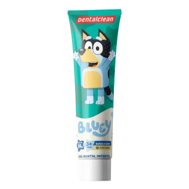 Gel Dental Dentalclean Bluey com Fl&uacute;or 3+ Anos Sabor Bubble Gum 50g