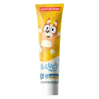 Gel Dental Dentalclean Bluey com Fl&uacute;or 3+ Anos Sabor Bubble Gum 50g