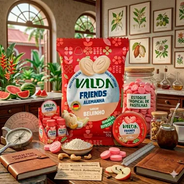 Pastilhas Valda Friends Sabor Melancia Sem A&ccedil;&uacute;car Sensa&ccedil;&atilde;o Refrescante 25g