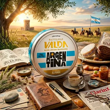 Pastilhas Valda Argentina Sabor Alfajor Sem A&ccedil;&uacute;car Edi&ccedil;&atilde;o Limitada Colecion&aacute;vel 50g
