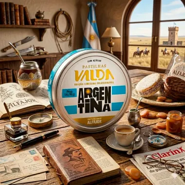 Pastilhas Valda Argentina Sabor Alfajor Sem A&ccedil;&uacute;car Edi&ccedil;&atilde;o Limitada Colecion&aacute;vel 50g