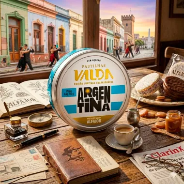 Pastilhas Valda Argentina Sabor Alfajor Sem A&ccedil;&uacute;car Edi&ccedil;&atilde;o Limitada Colecion&aacute;vel 50g