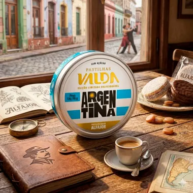 Pastilhas Valda Argentina Sabor Alfajor Sem A&ccedil;&uacute;car Edi&ccedil;&atilde;o Limitada Colecion&aacute;vel 50g