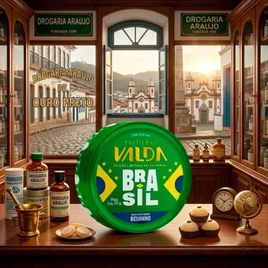 Pastilhas Valda Brasil Sabor Beijinho Sem A&ccedil;&uacute;car Edi&ccedil;&atilde;o Limitada Colecion&aacute;vel 50g