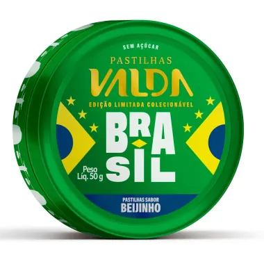 Pastilhas Valda Brasil Sabor Beijinho Sem A&ccedil;&uacute;car Edi&ccedil;&atilde;o Limitada Colecion&aacute;vel 50g