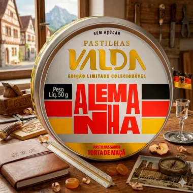 Pastilhas Valda Alemanha Sabor Torta de Ma&ccedil;&atilde; Sem A&ccedil;&uacute;car Edi&ccedil;&atilde;o Limitada Colecion&aacute;vel 50g