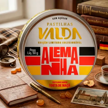 Pastilhas Valda Alemanha Sabor Torta de Ma&ccedil;&atilde; Sem A&ccedil;&uacute;car Edi&ccedil;&atilde;o Limitada Colecion&aacute;vel 50g