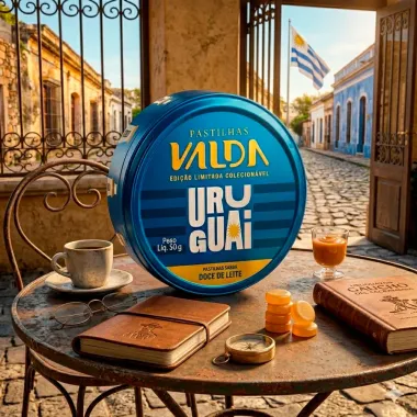 Pastilhas Valda Uruguai Sabor Doce de Leite Sem A&ccedil;&uacute;car Edi&ccedil;&atilde;o Limitada Colecion&aacute;vel 50g