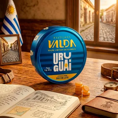 Pastilhas Valda Uruguai Sabor Doce de Leite Sem A&ccedil;&uacute;car Edi&ccedil;&atilde;o Limitada Colecion&aacute;vel 50g