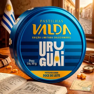 Pastilhas Valda Uruguai Sabor Doce de Leite Sem A&ccedil;&uacute;car Edi&ccedil;&atilde;o Limitada Colecion&aacute;vel 50g