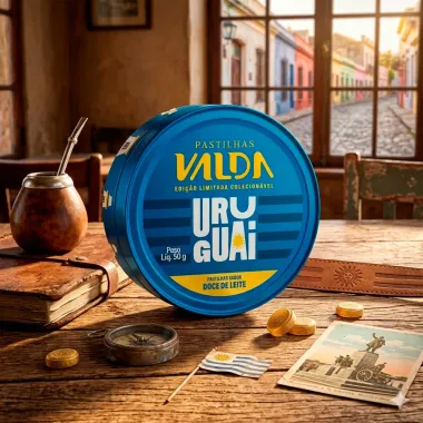 Pastilhas Valda Uruguai Sabor Doce de Leite Sem A&ccedil;&uacute;car Edi&ccedil;&atilde;o Limitada Colecion&aacute;vel 50g