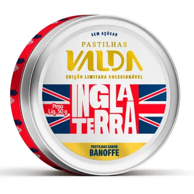 Pastilhas Valda Inglaterra Sabor Banoffe Sem A&ccedil;&uacute;car Edi&ccedil;&atilde;o Limitada Colecion&aacute;vel 50g