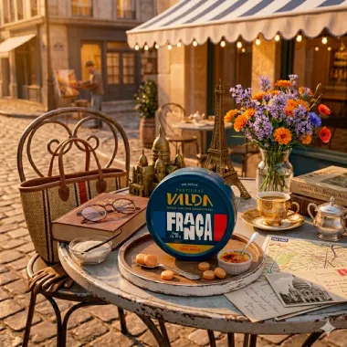 Pastilhas Valda Fran&ccedil;a Sabor Creme Brulee Sem A&ccedil;&uacute;car Edi&ccedil;&atilde;o Limitada Colecion&aacute;vel 50g