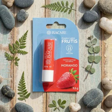 Protetor Labial Frutis Isacare Morango Fps15 3,5g
