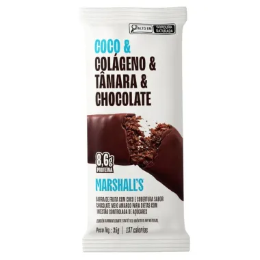 Barra De Fruta Marshalls  Coco e Col&aacute;geno Tamara e Chocolate 8,6g Prote&iacute;na 35g