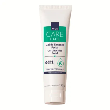 Gel de Limpeza Facial Avon Care Face 6 em 1 com Vitamina E Todos os Tipos de Pele 120g