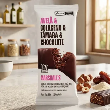 Barra de Fruta Marshall's Avel&atilde; Col&aacute;geno Tamara e Chocolate com 8,7g Prote&iacute;na 35g