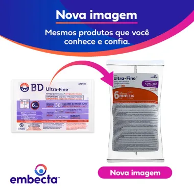 Seringa para Insulina Ultra Fine 30UI 6mm 31G Est&eacute;reis 0,3ml com 10 Unidades