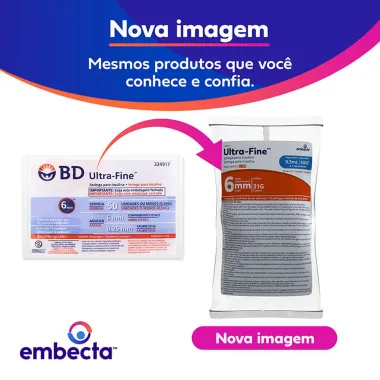 Seringa para Insulina Ultra Fine 50UI 6mm 31G Est&eacute;reis 0,5ml com 10 Unidades