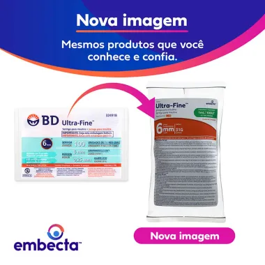 Seringa para Insulina Ultra Fine 100UI 6mm 31G Est&eacute;reis 1ml com 10 Unidades