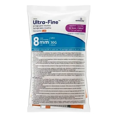 Seringa para Insulina Ultra Fine 30UI 8mm 30G Est&eacute;reis 0,3ml com 10 Unidades