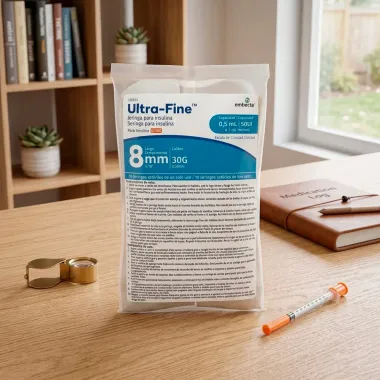 Seringa para Insulina Ultra Fine 50UI 8mm 30G Est&eacute;reis 0,5ml com 10 Unidades