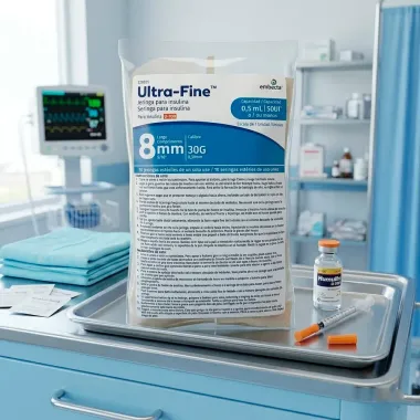 Seringa para Insulina Ultra Fine 50UI 8mm 30G Est&eacute;reis 0,5ml com 10 Unidades