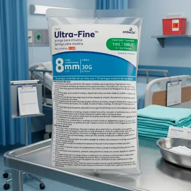 Seringa para Insulina Ultra Fine 100UI 8mm 30G Est&eacute;reis 1ml com 10 Unidades