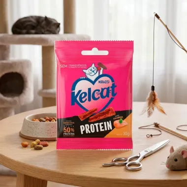 Petisco para Gatos Kelcat Protein Sabor Frango 30g