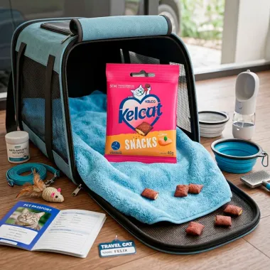 Petisco para Gatos Kelcat Snacks Sabor Frango Sem Transg&ecirc;nicos 40g