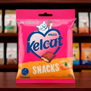 Petisco para Gatos Kelcat Snacks Sabor Frango Sem Transg&ecirc;nicos 40g