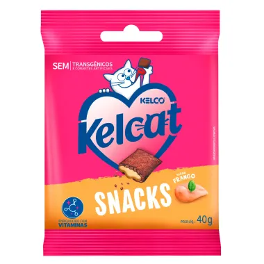 Petisco para Gatos Kelcat Snacks Sabor Frango Sem Transg&ecirc;nicos 40g