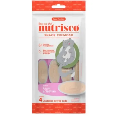 Snack Cremoso Nutrisco Sabor Atum e Salm&atilde;o com 4 Unidades de 14g cada