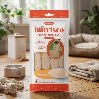 Snack Cremoso Nutrisco Sabor Frango com 4 Unidades de 14g cada
