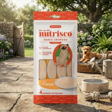Snack Cremoso Nutrisco Sabor Frango com 4 Unidades de 14g cada