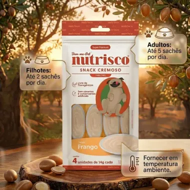 Snack Cremoso Nutrisco Sabor Frango com 4 Unidades de 14g cada