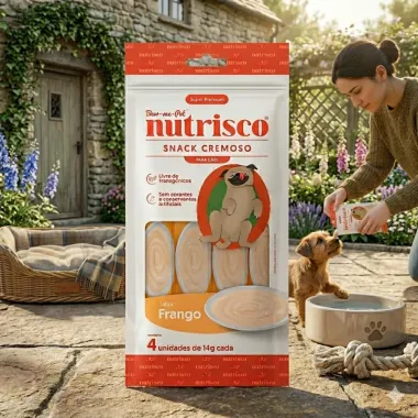 Snack Cremoso Nutrisco Sabor Frango com 4 Unidades de 14g cada