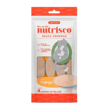 Snack Cremoso Nutrisco Bem Me Pet para Gatos Super Premium Sabor Frango 4 Unidades de 14g cada
