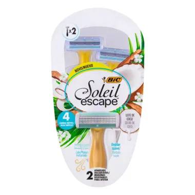 Aparelho para Depilar Bic Soleil Escape S&acirc;ndalo e Coco com 2 Unidades