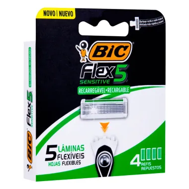 Carga para Aparelho de Barbear Bic Flex 5 Sensitive 4 Unidades