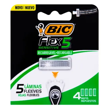 Carga para Aparelho de Barbear Bic Flex 5 Sensitive 4 Unidades