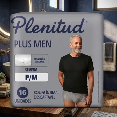 Roupa &Iacute;ntima Plenitud Plus Men Tamanho P/M Severa 16 Unidades Descart&aacute;veis