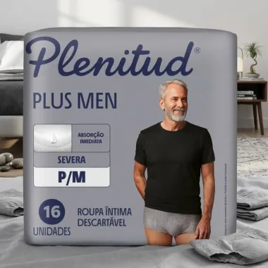 Roupa &Iacute;ntima Plenitud Plus Men Tamanho P/M Severa 16 Unidades Descart&aacute;veis